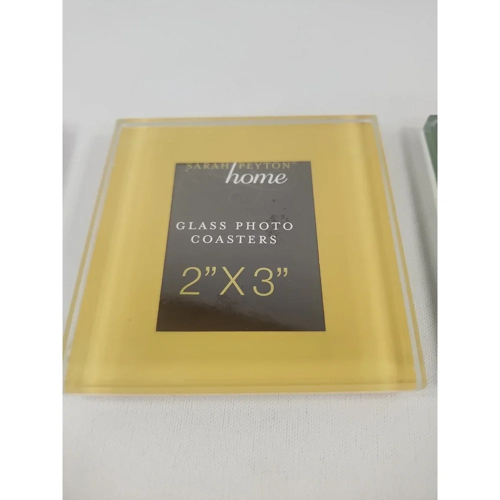 Sarah Peyton Home Set Of 4 Glass Photo Coasters 2